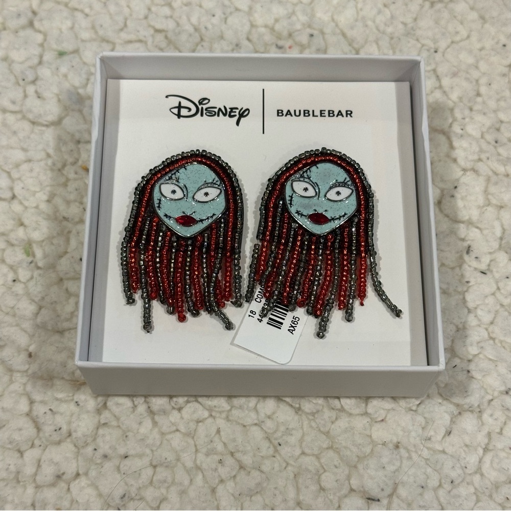 NWT baublebar disney nightmare before christmas sally earrings halloween